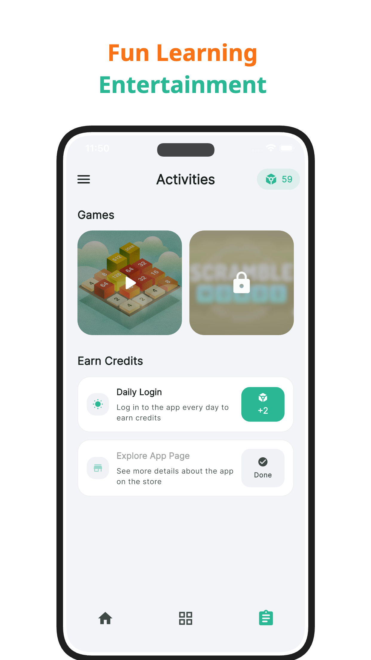 Tasks screen